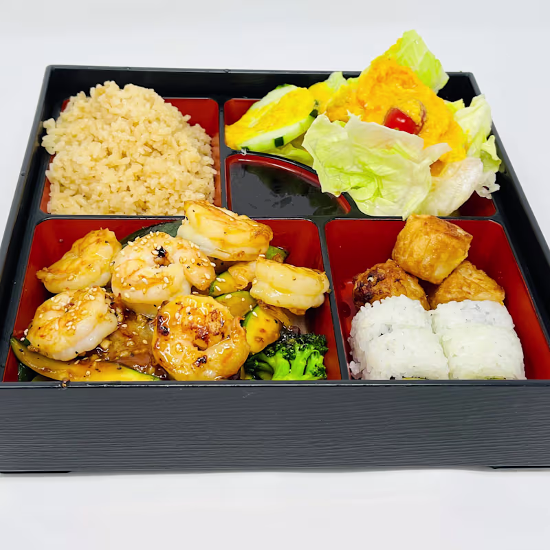 Teriyaki Shrimp Bento — Ginza Cafe Easley